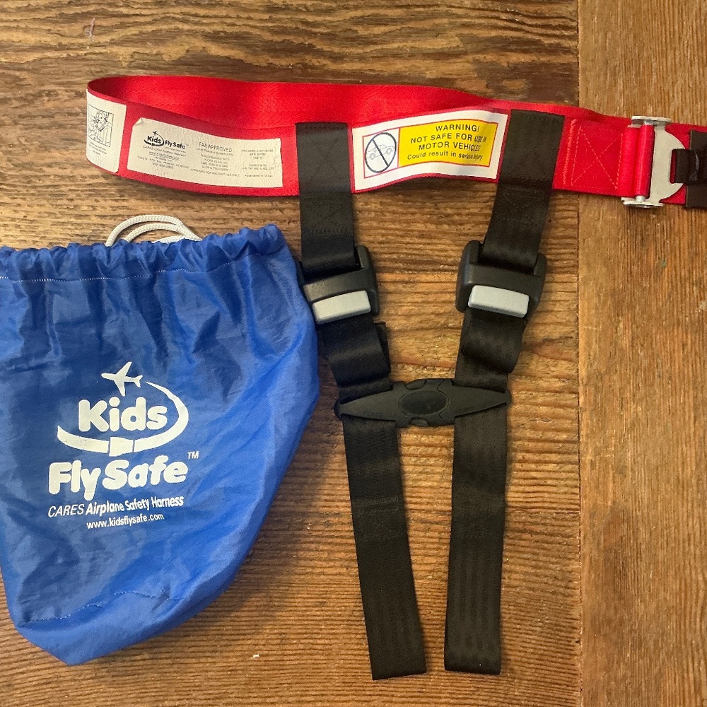 Child Airplane Safety Belt - Red & Black